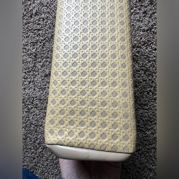 Beautiful Vintage Handbag Purse With Lucite / Bakelite Closure Rare Weave Print - Picture 14 of 16